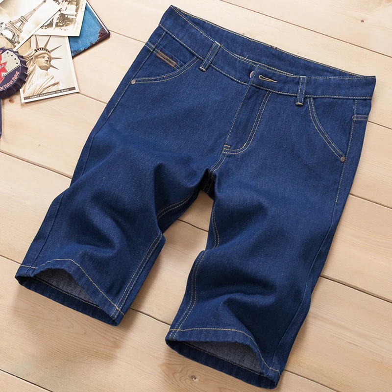 Новинка 2017 года мужчин уровня колена лето осень шорты Mens Solid Цвет Джинсы Шорты