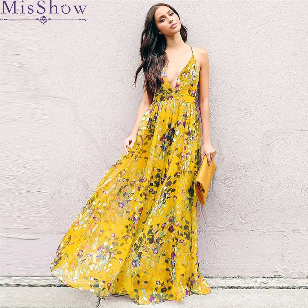 Женское Цветочное платье с цветочным принтом v образным вырезом на тонких