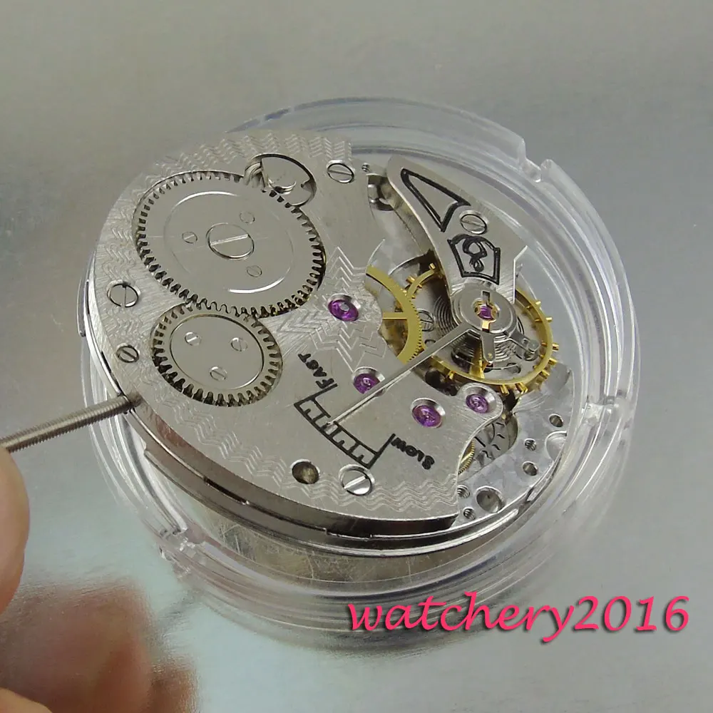 Vintage 17 Jewels 6498 Mechanical Hand Winding stainless steel Men's Watch Movement