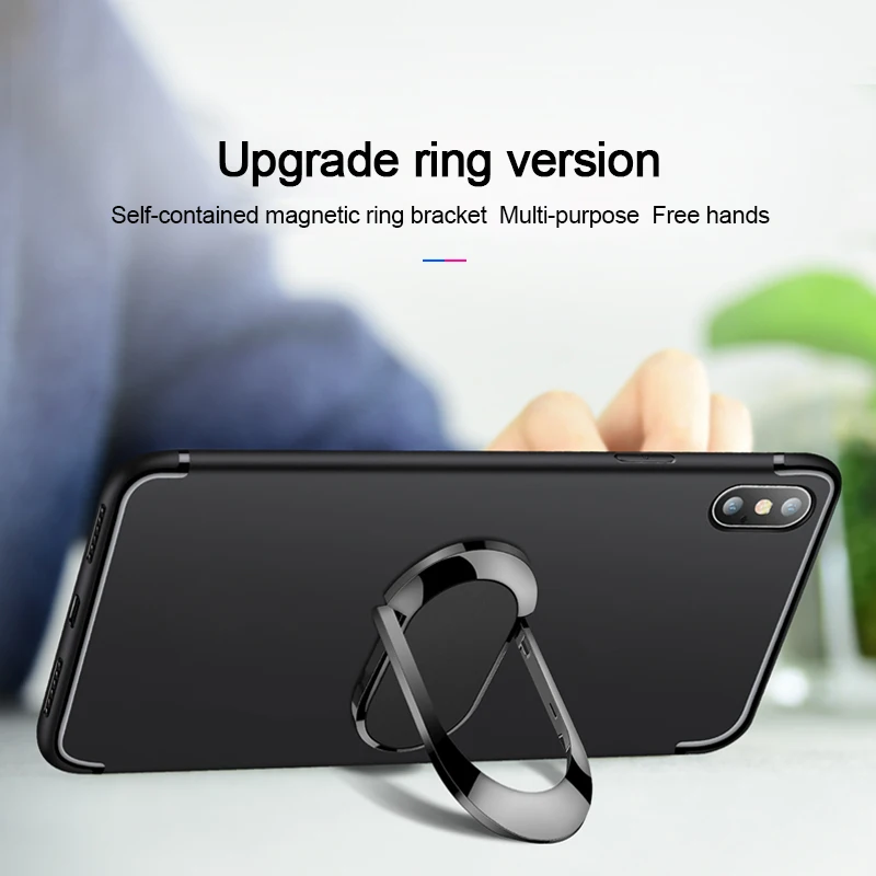 Роскошный силиконовый чехол с кольцом-держателем для телефона iPhone XSmax XR XS X 8 7 6 6s