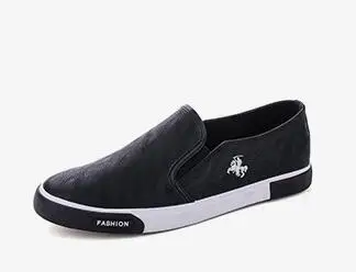 New Classic Men Slip-On Shoes Men Fashion Shoes PU Leather Casual Shoes Brand Men Sneakers Spring Men Flats Shoes - Цвет: black