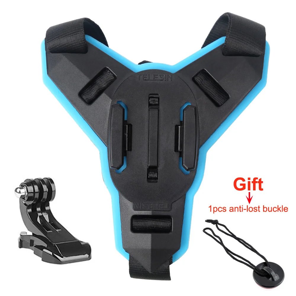 helmet and J hook TELESIN полное лицо шлем подбородок крепление для go pro 7 GoPro Hero 7 6 5 SJCAM мотоциклетный шлем подбородок кронштейн ремень Gopro7 аксессуары - Цвет: helmet and J hook
