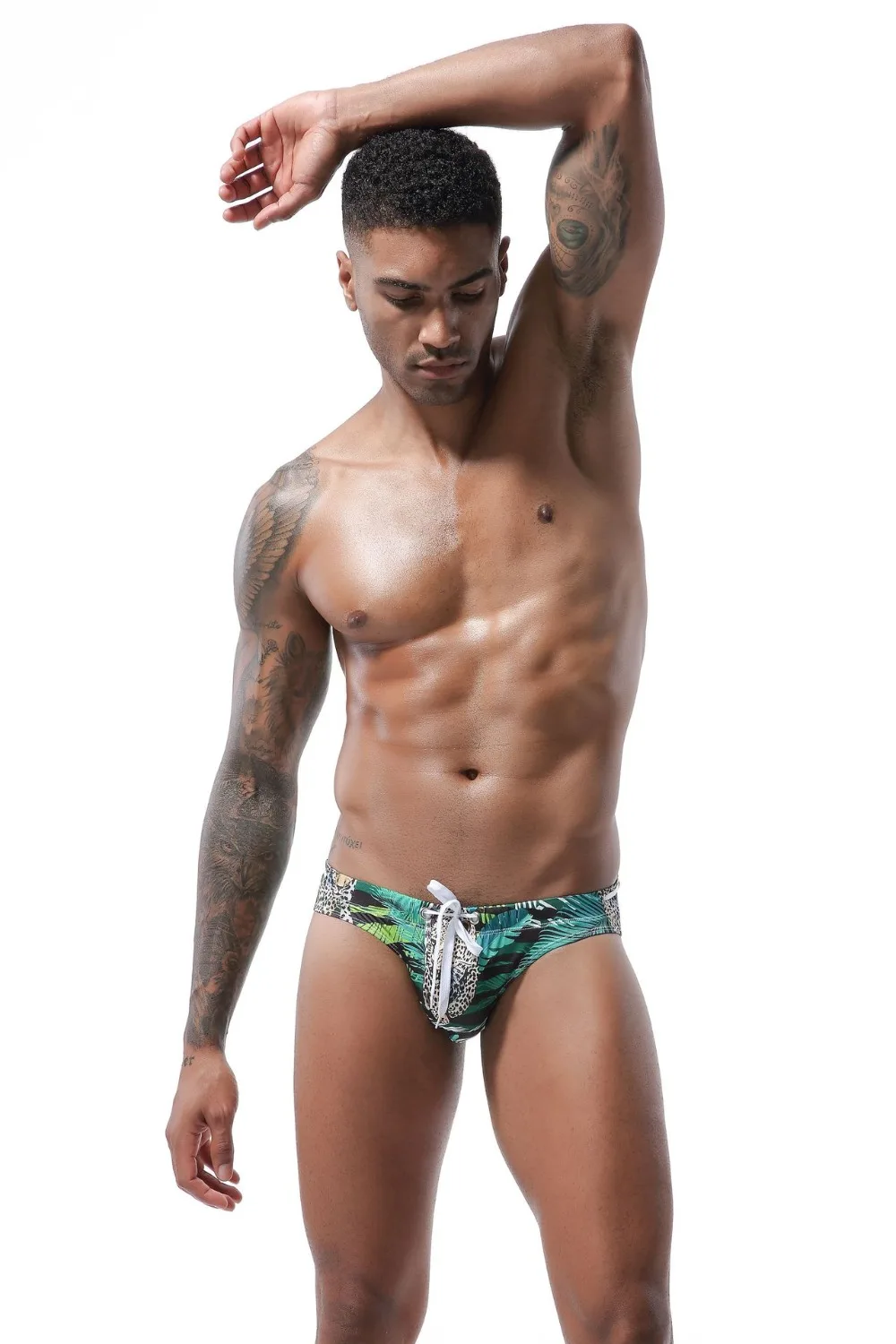 Leopard sexy swimwear men briefs trunks Mens bathing suit Briefs Swimming Swim Surfing Beach Shorts Swimsuit Bikini Sunga 109