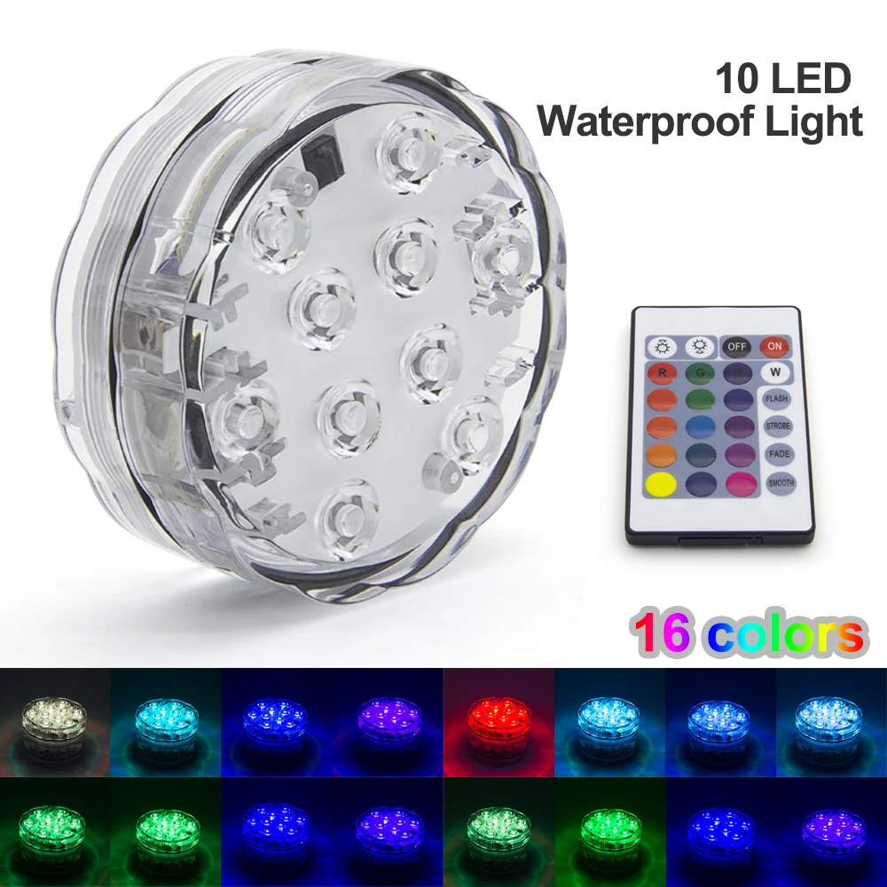 Погружной RGB-светильник для бассейна 10 светодиодный IP67 | Лампы и освещение