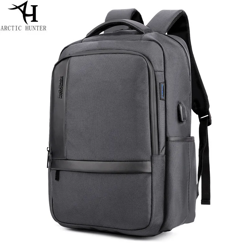 Бренд ARCTIC HUNTER, внешний рюкзак с USB зарядкой, мужской рюкзак Mochila Escolar, 15,6 дюймов, рюкзак для ноутбука, мужской городской рюкзак для подростков - Цвет: Серый