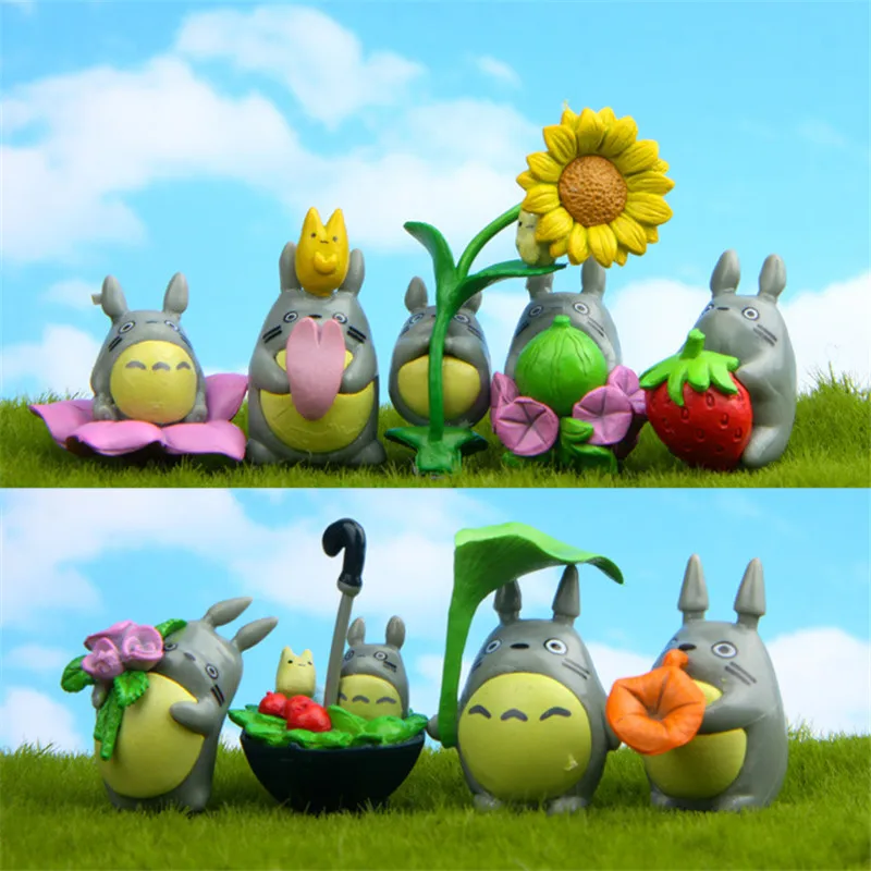 9pcs/set Kids PVC Action Figure Toys Cartoon My Neighbor Totoro Doll Kawaii Collection Model For Children 2.1cm-5.9cm Ornaments | Игрушки и