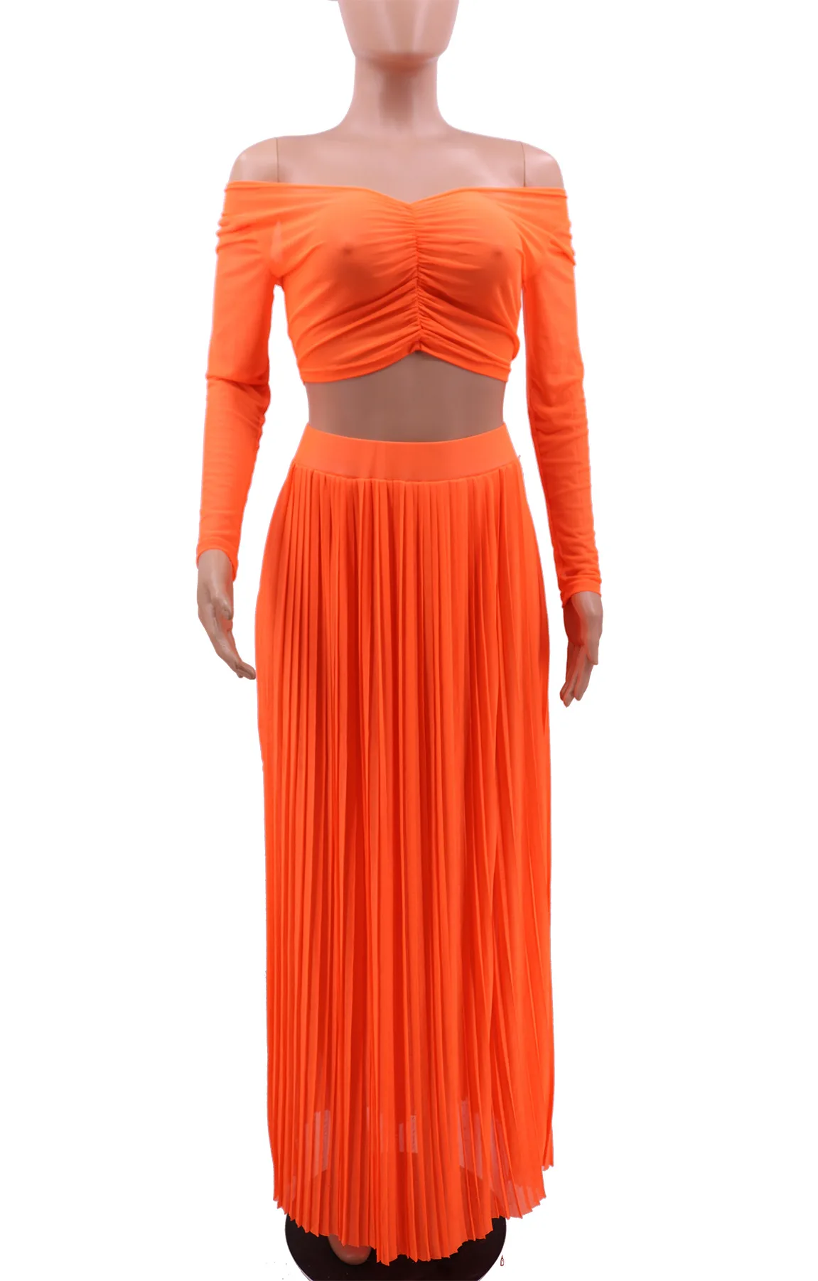 Женский комплект из двух предметов неоново зеленый или оранжевый сексуальный