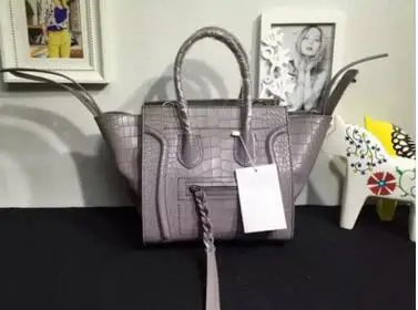 Летучая мышь крокодиловая кожа tote известный бренд уши сумки-мессенджеры женские сумки из натуральной кожи смайлик
