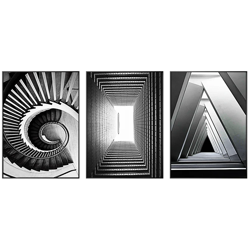 Современная уникальная черная n Белая настенная художественная архитектура