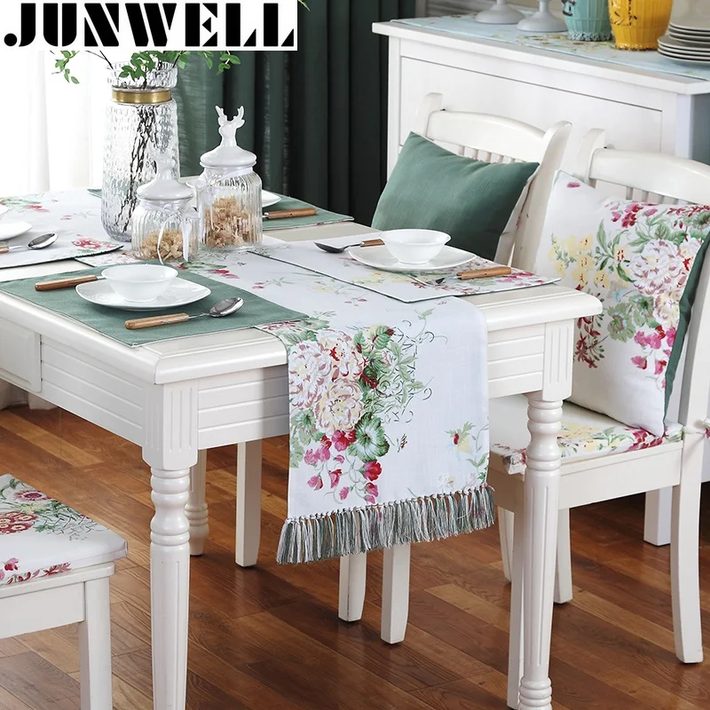 Junwell модная скатерть из полиэстера с принтом цветная кисточками ручной работы