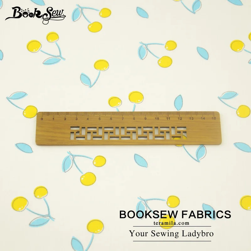 Booksew 100% хлопок саржа Ткань желтый Черрис узор Текстиль для дома Материал кровать