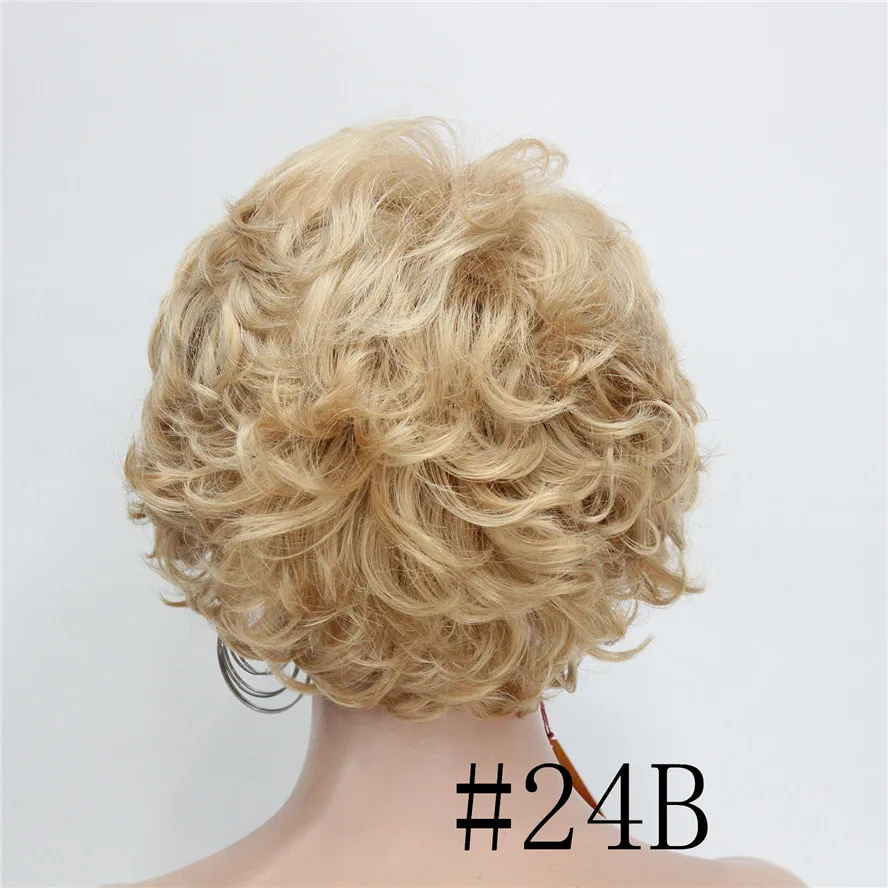 StrongBeauty женский короткий парик темно-коричневый/серебристый натуральный кудрявый парик синтетические парики