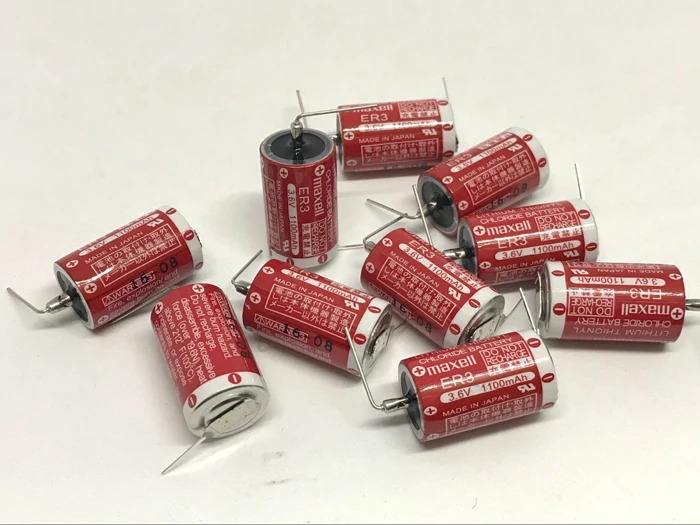 

10pcs/lot New Genuine Maxell ER3 3.6V 1100MAH Horned PLC Battery Lithium Thionyl Chloride Batteries Made in Japan ER3/3.6V