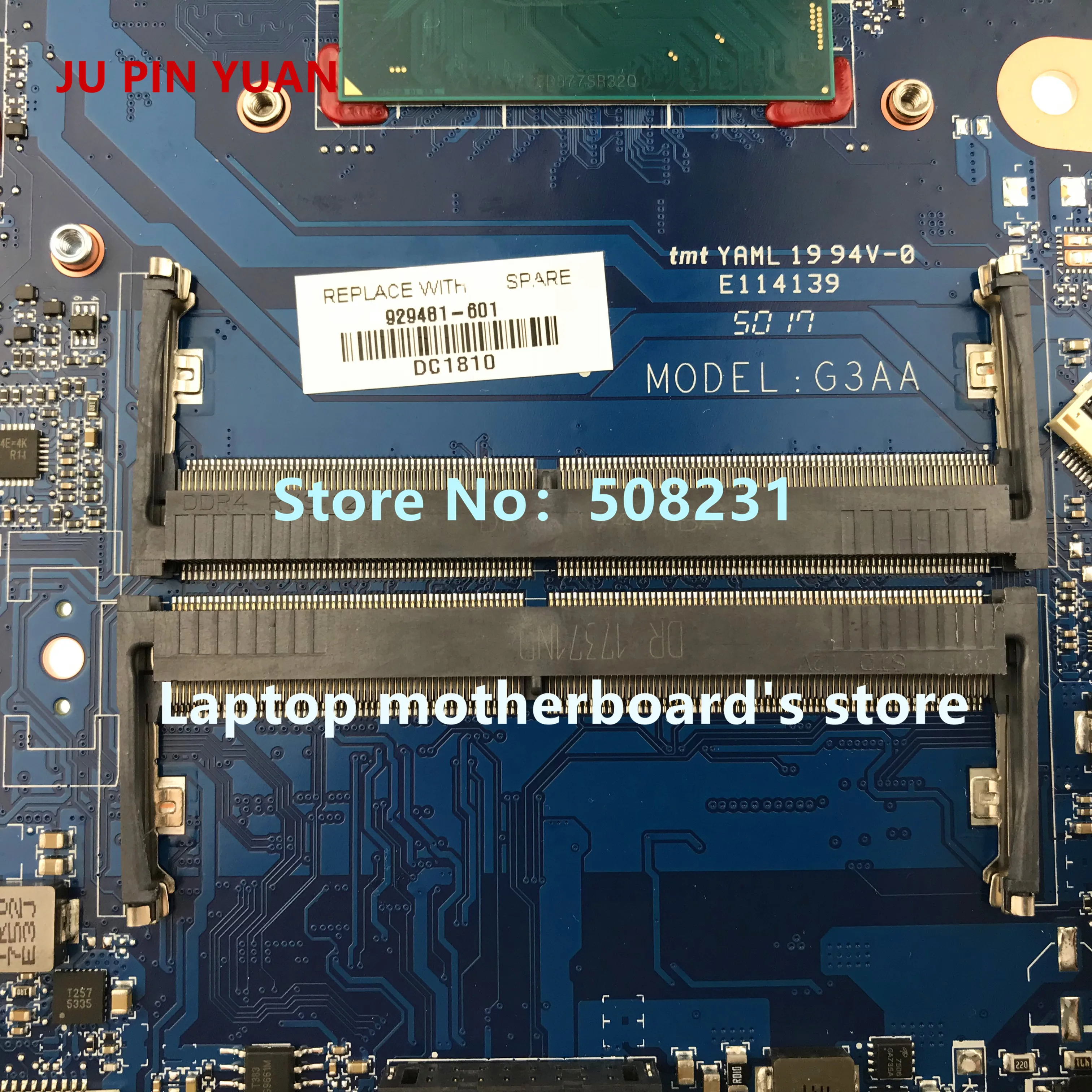 JU PIN YUAN 925525-601 0P2 DA00P2MB6D0 Laptop motherboard For HP 240 G6 Laptop 14-BW Notebook PC E2-9000 fully Tested