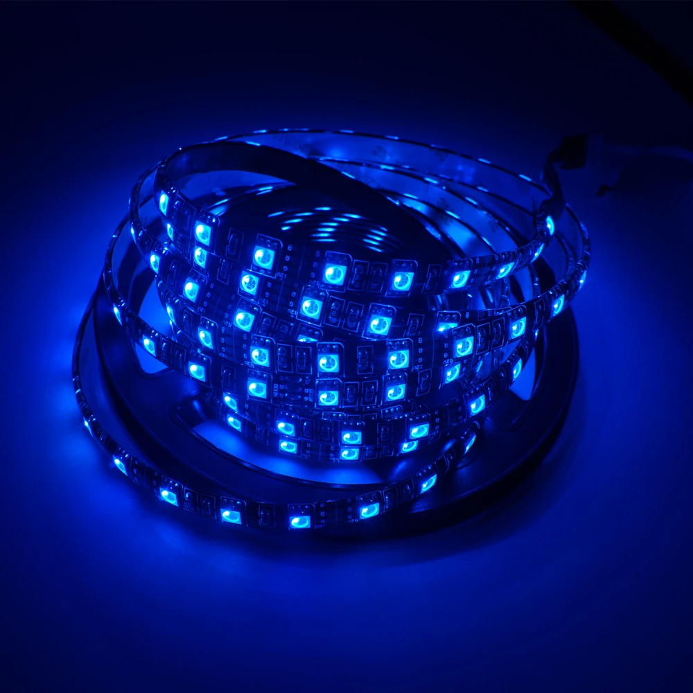 Светодиодный полосы света DC12V 60 Светодиодный s/m теплый белый/гибкий RGB светодиод обмотка руля 5 м/рулон 5050 Черный PCB Водонепроницаемый IP65