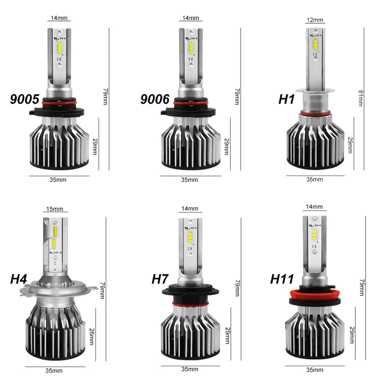 AICARKAS 2 шт. автомобильная лампа для фар H7 LED H4 H1 H8 H9 H11 9005 HB3 9006 HB4 Turbo светодиодная 70 Вт