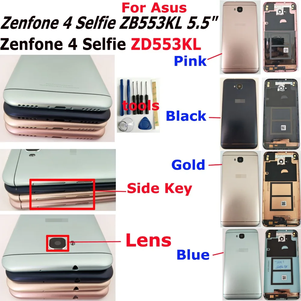 Оригинальный чехол для Asus Zenfone 4 Selfie ZB553KL / ZD553KL X00LD экран 5 дюйма задняя дверь корпус