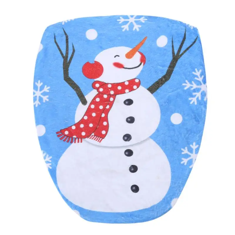 Branch Snowman С принтом Санта-снеговик, крышка для унитаза, коврик для унитаза, покрытие для унитаза, коврик для унитаза, Рождественское украшение для дома - Цвет: Branch Snowman