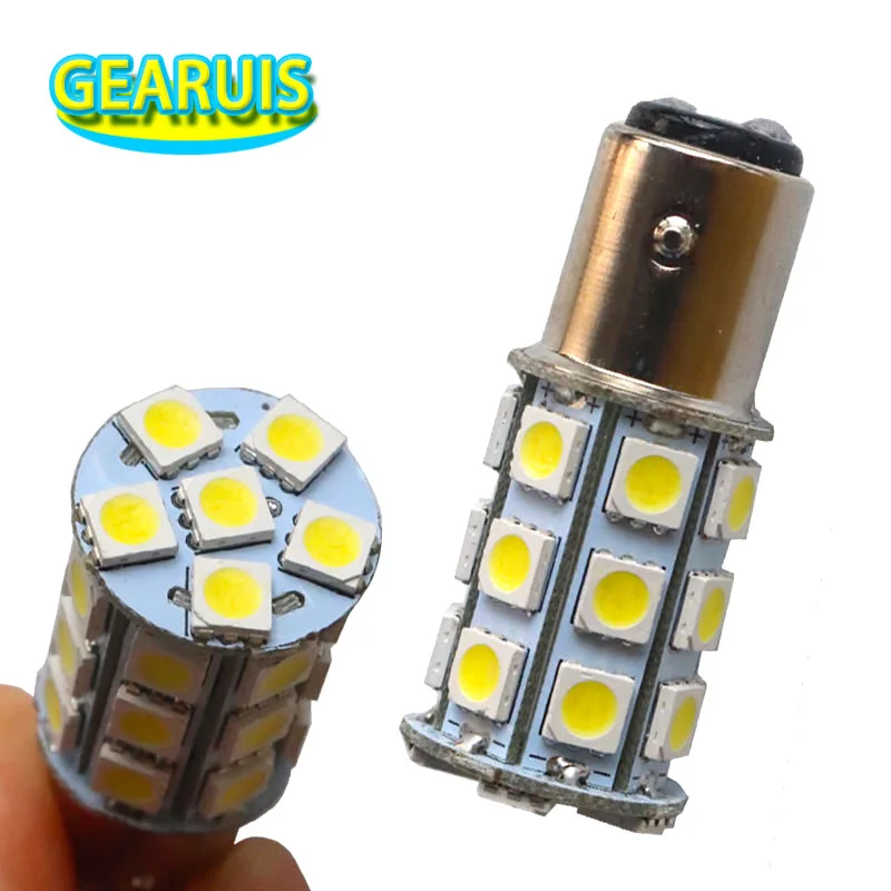 10 шт./лот S25 P21W 1157 BAY15D 27 SMD 5050 LED 27SMD 27LED Авто Сигнал поворота Стоп сигнал красный