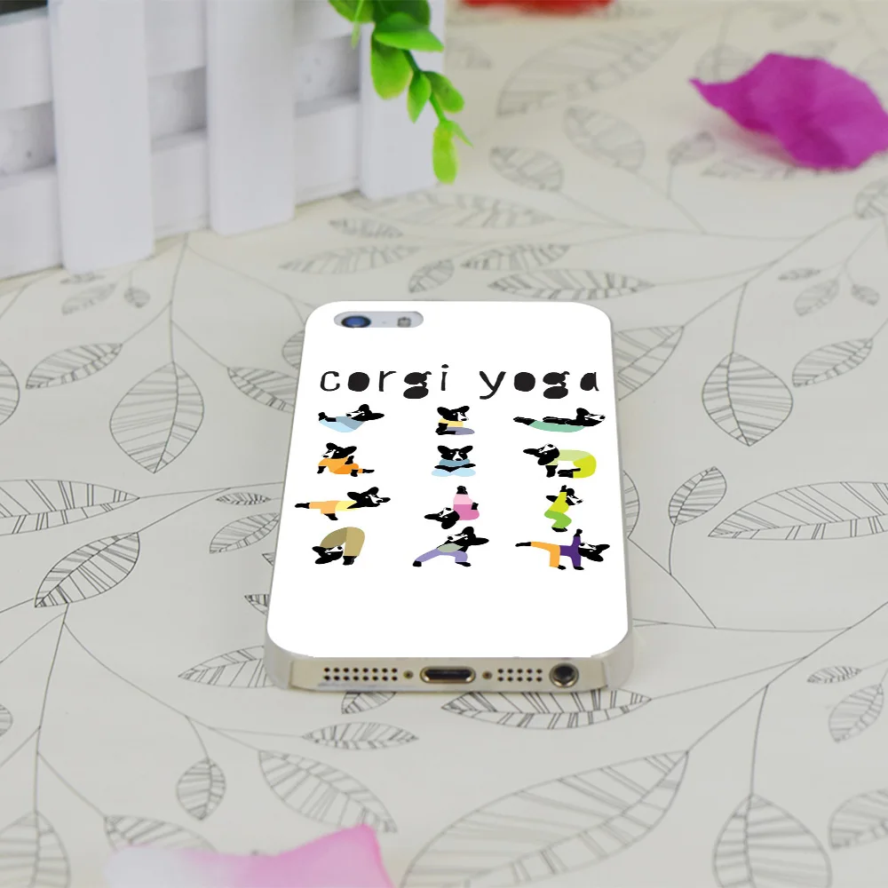 C3271 Corgi Yoga Print Transparent Hard Thin Case Skin Cover For Apple IPhone 4 4S 4G 5 5G 5S SE 5C 6 6S Plus |