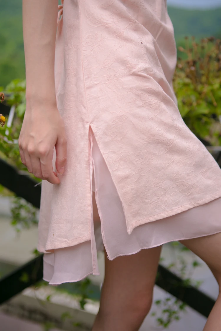 Женское винтажное платье Ципао Ласточка в зеленом повседневное облегающее мини