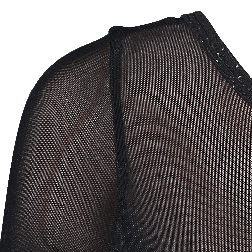 Черное гимнастическое трико для девочек сетчатая танцевальная одежда с длинным