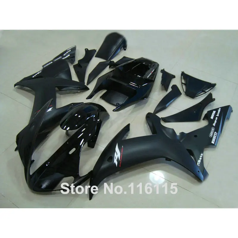 

Injection molding fairings set for YAMAHA YZF R1 2002 2003 all black custom motorcycle Fairing kit YZF-R1 02 03 QH74