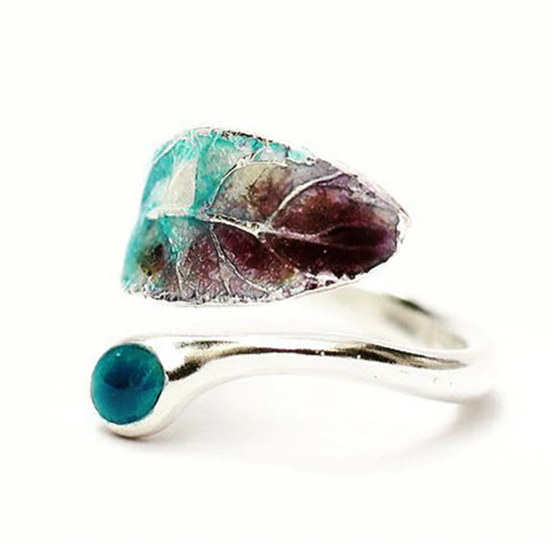 

New Green Withered Leaf Branch Rings for Women Open Adjustable Finger Lovely Jewelry Vintage Vine Ring anillos Z3J734