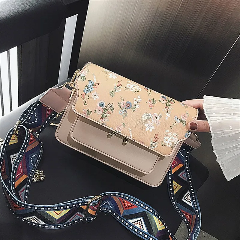 New Embroidery Flower Wide Strap Shoulder Messenger Bags Fashion Casual Women Purse and Handbags Crossbody for | Багаж и сумки