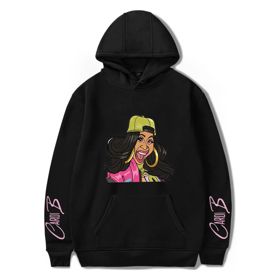 2019 Cardi B Печать Повседневная Удобная крутая kpop популярные толстовки Толстовка