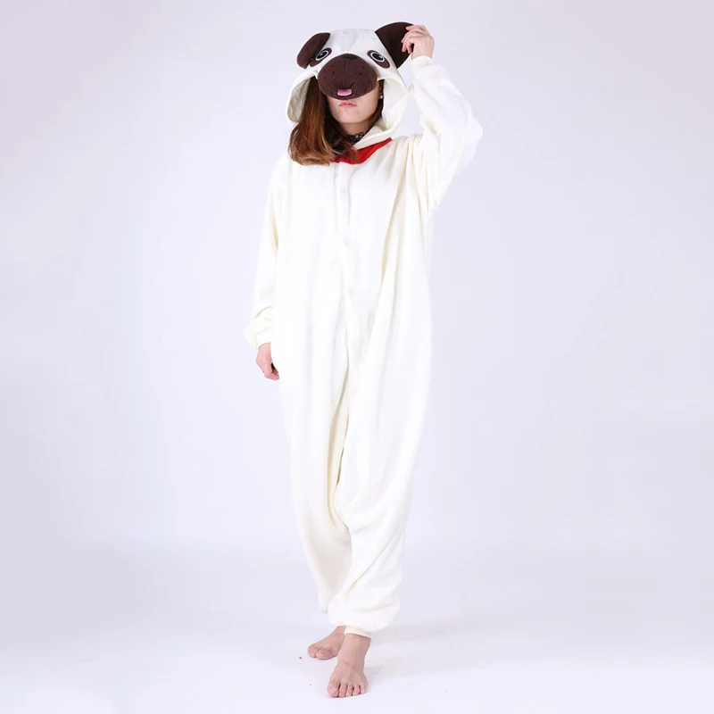 JINUO Новый 2018 AAA + флис мопса pijama дизайнерская Пижама пижамы костюм с капюшоном для
