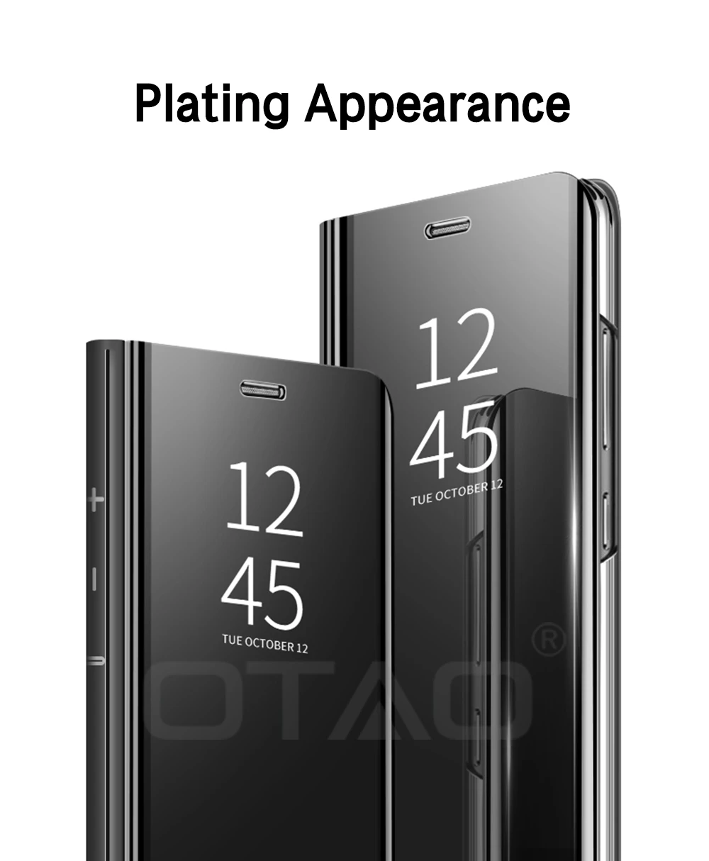 OTAO умный зеркальный флип-чехол для телефона для samsung Galaxy S10E S9 S8 S10 плюс S7 край пленка для экрана с четким изображением A3 A5 A7 J3 J5 J7 A6 A8 чехол s