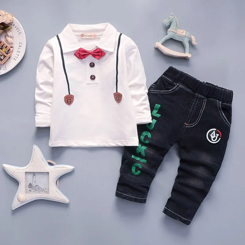 BibiCola newborn baby autumn clothing sets toddler spring cotton gentleman sweatshirt+pants 2pcs tracksuits for boys infant suit |