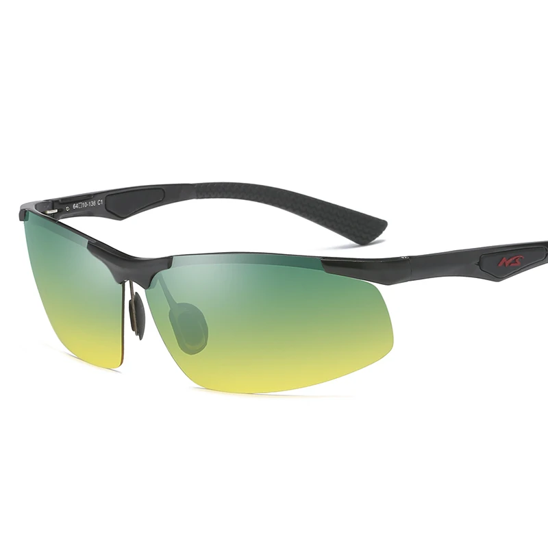 YSO Sunglasses Men Polarized UV400 Aluminium Magnesium Frame HD Night Vision Driving Glasses Semi Rimless Accessory For 3009 | Аксессуары