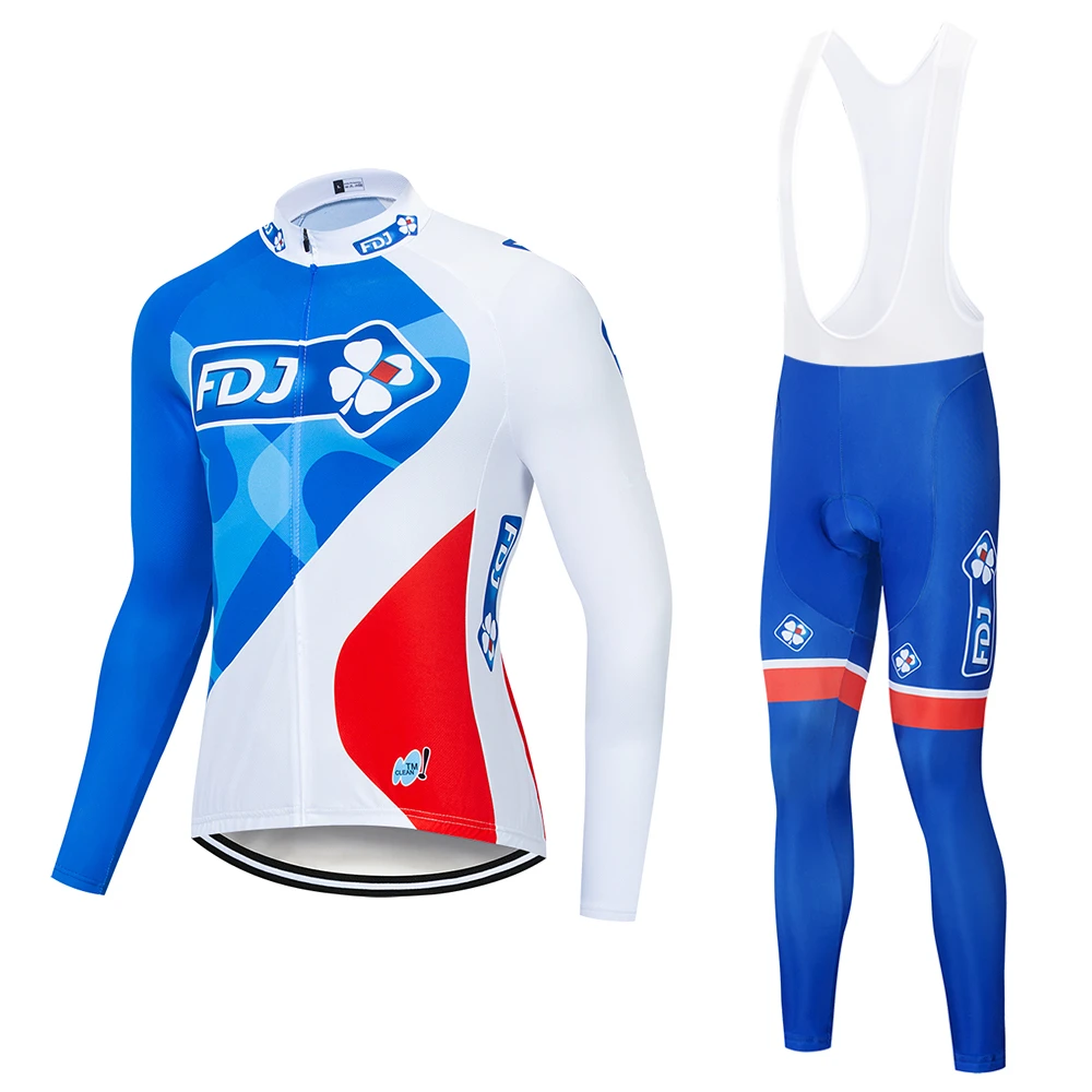 19 Pro FDJ Cycling Jersey Quick Dry Long Sleeve Jerseys And Bib Pants Set Clothes Breathable Outdoor sportswear | Спорт и