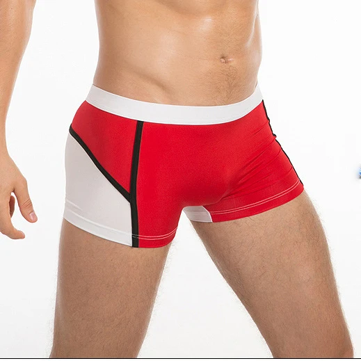 Мужчин slim fit нижнее белье U выпуклый дизайн сексуальные шелковистой нейлон низкой