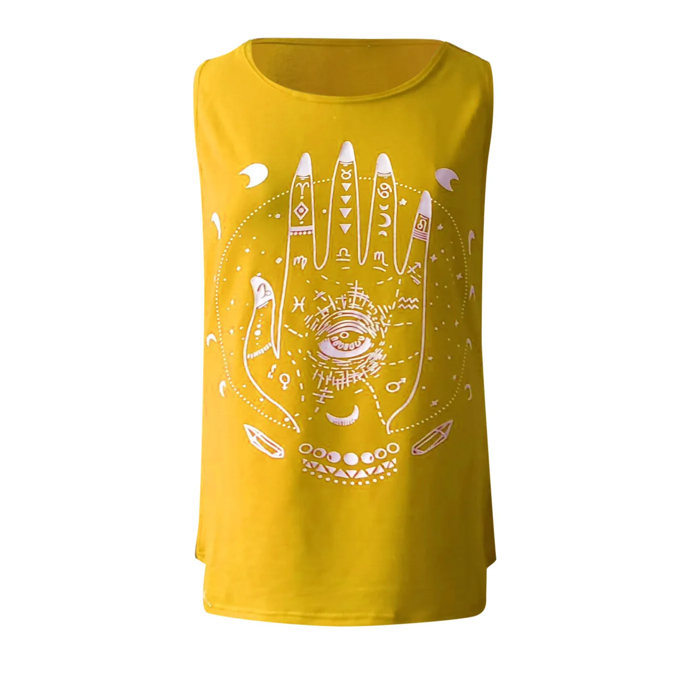 Feitong Женская мода цветочный круглый вырез сексуальный топ без рукавов с принтом