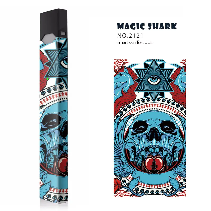 Magic Shark горячая Распродажа Skull 2.5D Bumpy PVC Чехол наклейка для Juul E Cigarette|Аксессуары| |