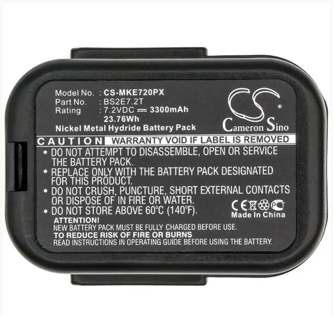 

Cameron Sino 3300mAh battery for ATLAS COPCO PES7.2T BS2E7.2T for MILWAUKEE PES7.2T BS2E7.2T Power Tools Battery