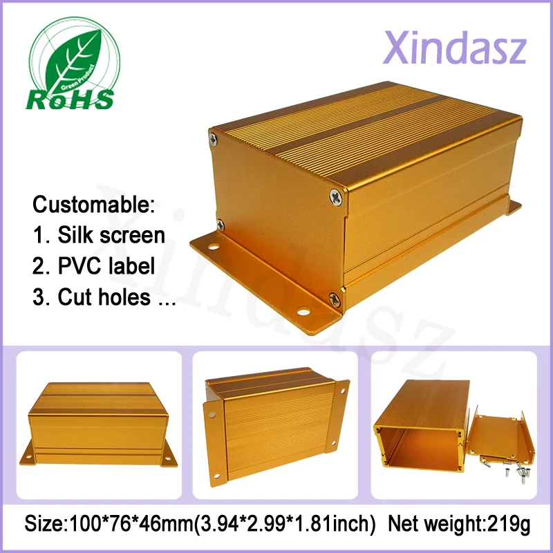 1 шт. алюминиевый проекционный корпус 100*76*46 мм настенный стандартный