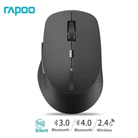 rapoo m300 multi mode silent wireless mouse with bluetooth 3 04 0 rf 2 4ghz for 3 devices connection laptop smart phone