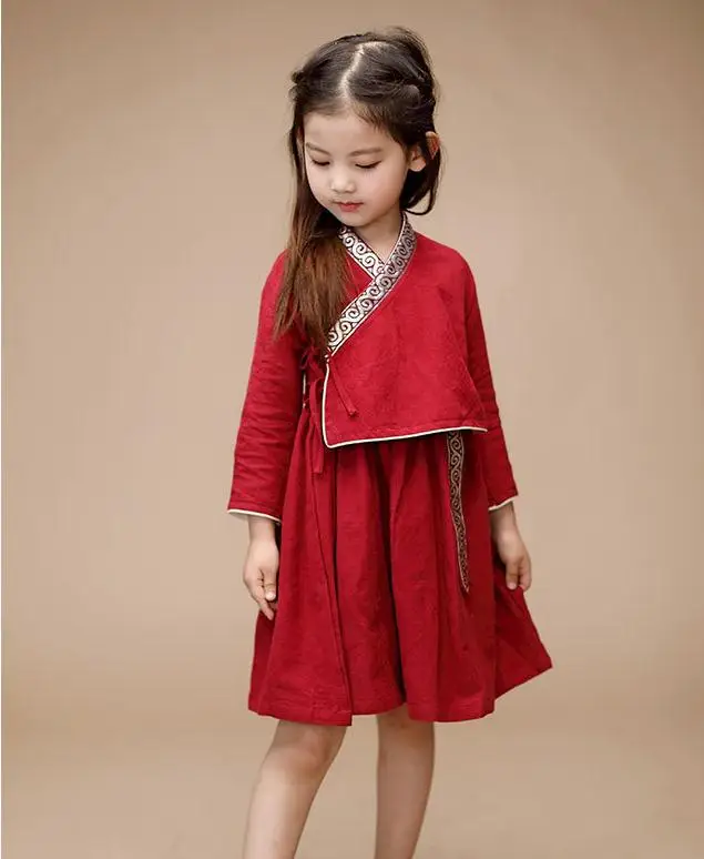 Style 1 Красное летнее китайское традиционное платье для маленьких девочек Хан фу, Cheong-sam Летние Повседневные платья Детские Вечерние платья Qipao - Цвет: Style 1