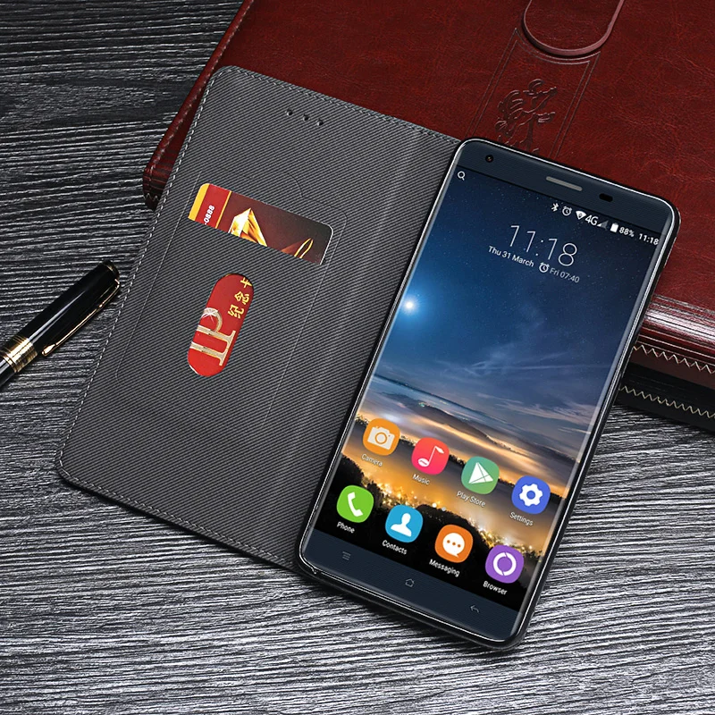 ITien Book Style деловой кожаный защитный чехол для Oukitel K6000 Pro TPU силиконовый кошелек Etui