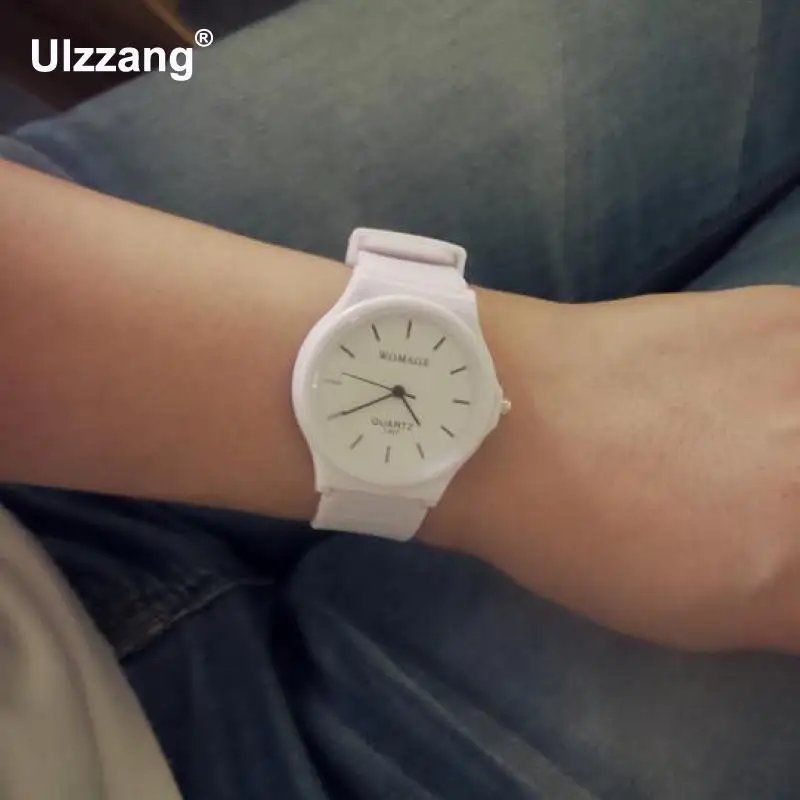 Классические винтажные женские брендовые прозрачные силиконовые часы Резиновые