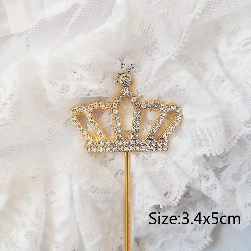 Crown Горячая Распродажа, Количество 0-9, десерт, кристалл, популярная 1 шт., корона, высокое качество, золотые вечерние украшения, прекрасные подарки, топпер для торта - Цвет: Crown