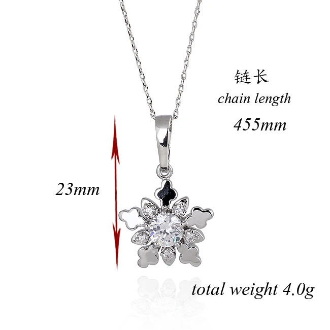 Женское Ожерелье из белого золота с кулоном фианита | Украшения и аксессуары