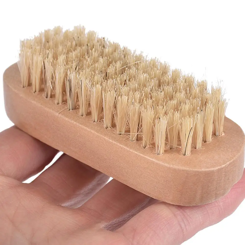 Деревянная ручка двухсторонняя щетина кисть для ногтей Маникюр Педикюр мягкий