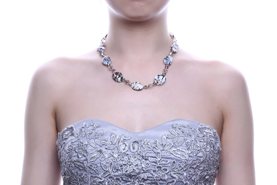 New natural stone necklace popular with crystal handmade choker femme jewelry | Украшения и аксессуары