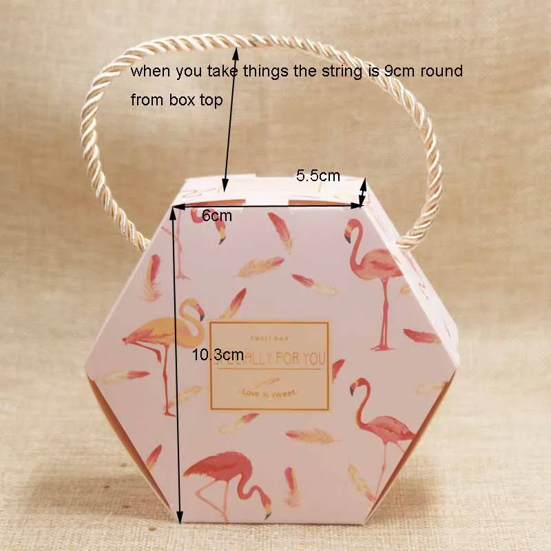 Новый стиль diy 10 шт Розовый фламинго конфетная сумка коробка для украшения стола