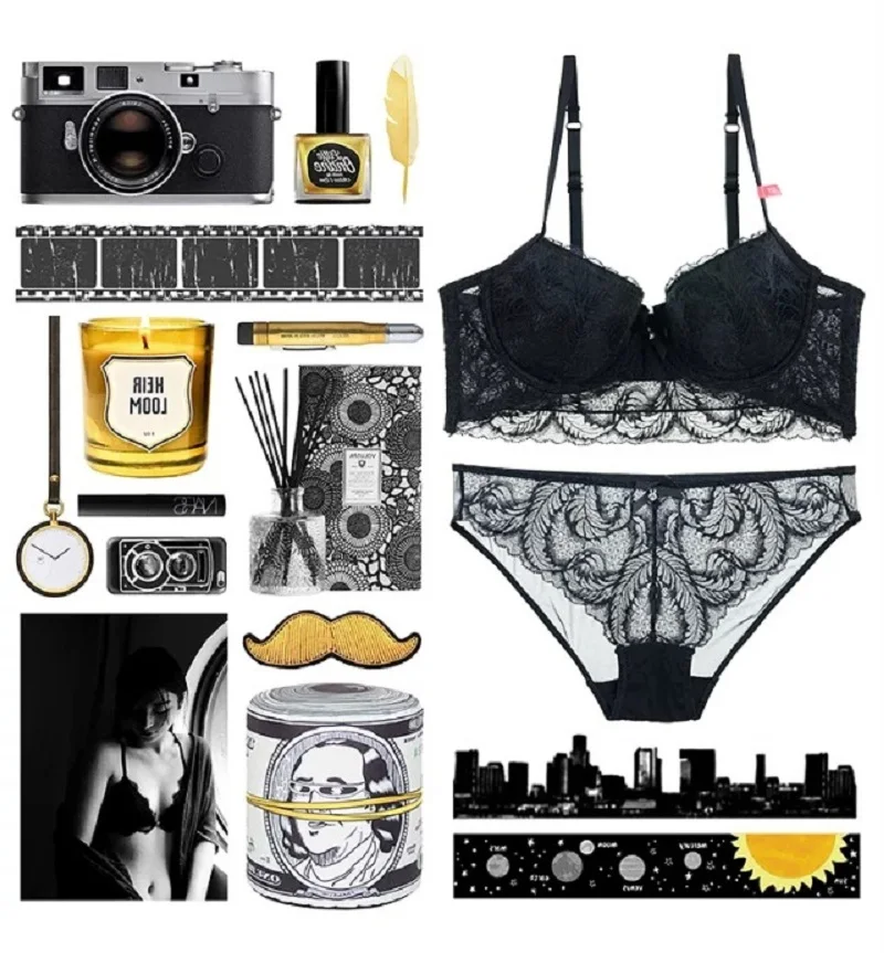 2018 Новое поступление кружева бюстгальтер с перьями Краткие наборы нижнее белье